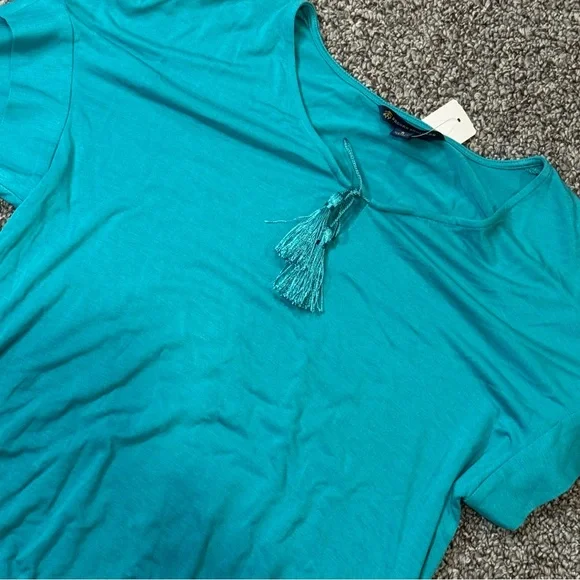NWT Brooks Brothers Teal Tassel Short Sleeve Tee - Picture 4 of 8